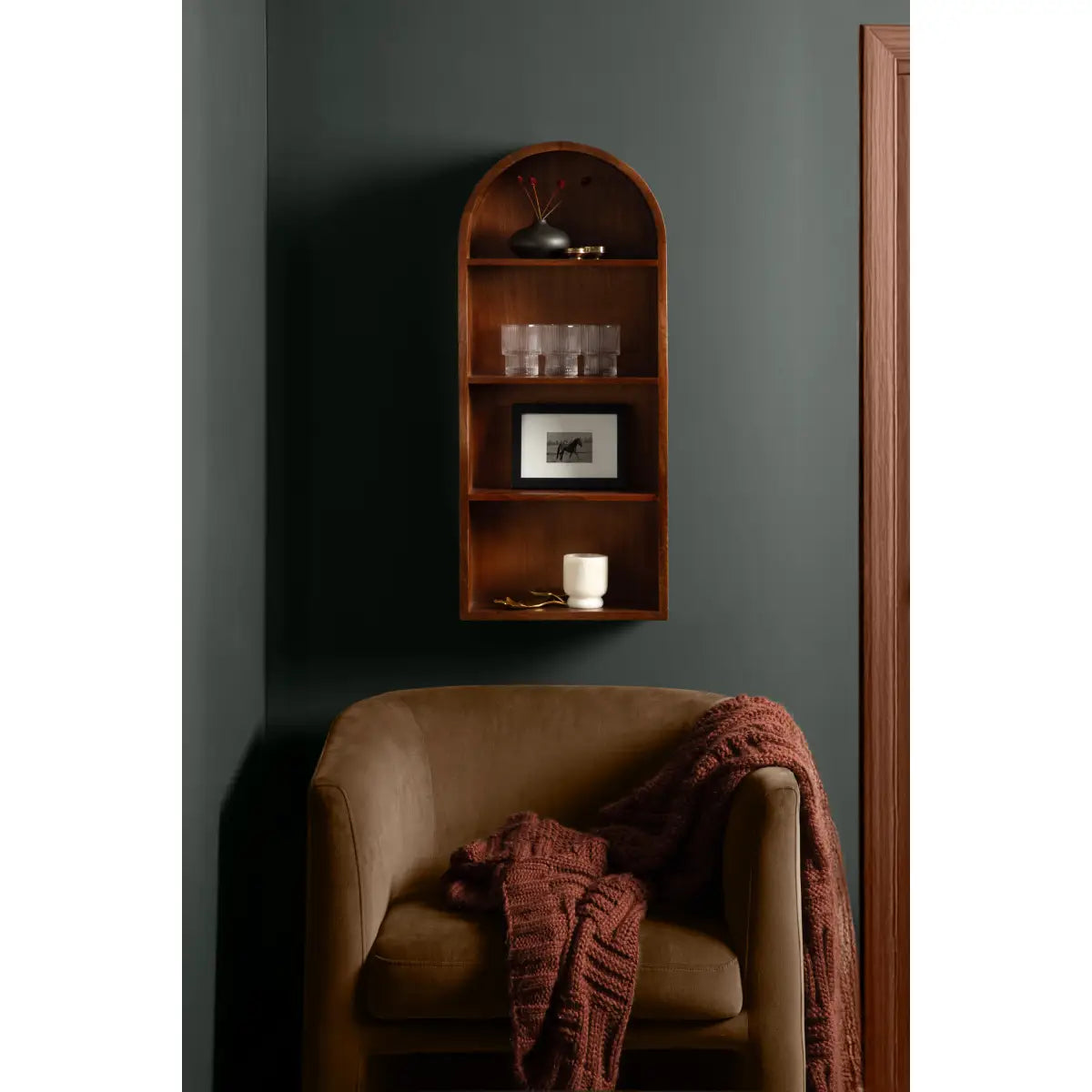 Arcott Arch Wall Shelf - Wood 4 Shelves - kateandlaurel