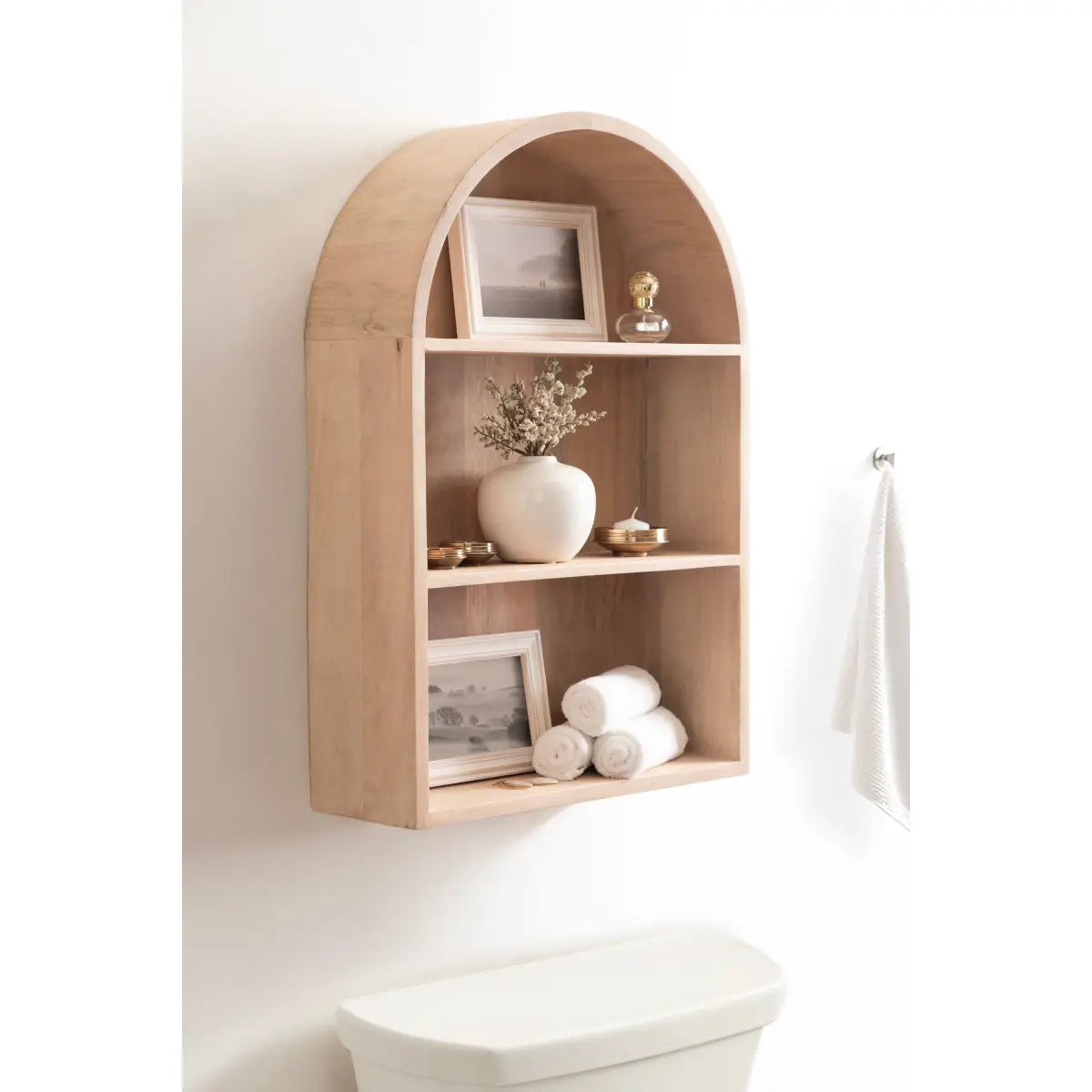 Arcott Arch Wall Shelf - Wood 4 Shelves - kateandlaurel