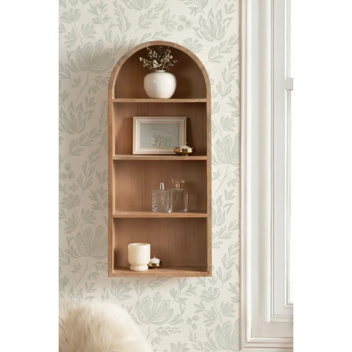 Arcott Arch Wall Shelf - Wood 4 Shelves - kateandlaurel