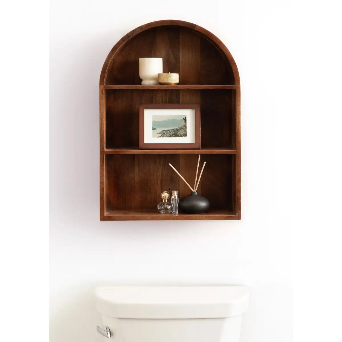 Arcott Arch Wall Shelf - Wood 4 Shelves - kateandlaurel