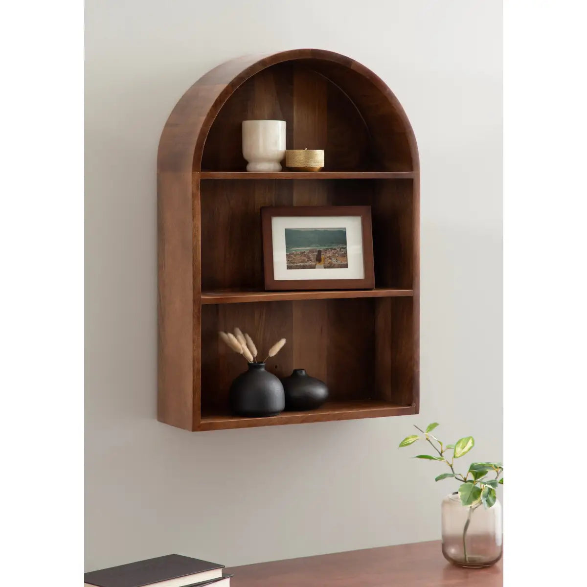 Arcott Arch Wall Shelf - Wood 4 Shelves - kateandlaurel