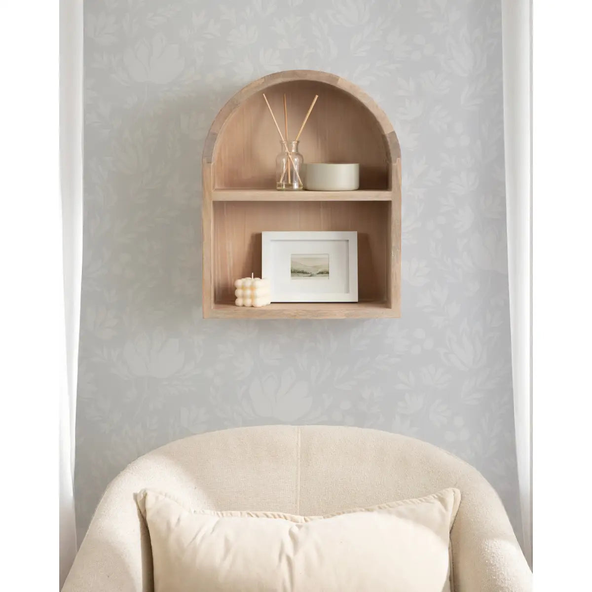 Arcott Arch Wall Shelf - Wood 4 Shelves - kateandlaurel