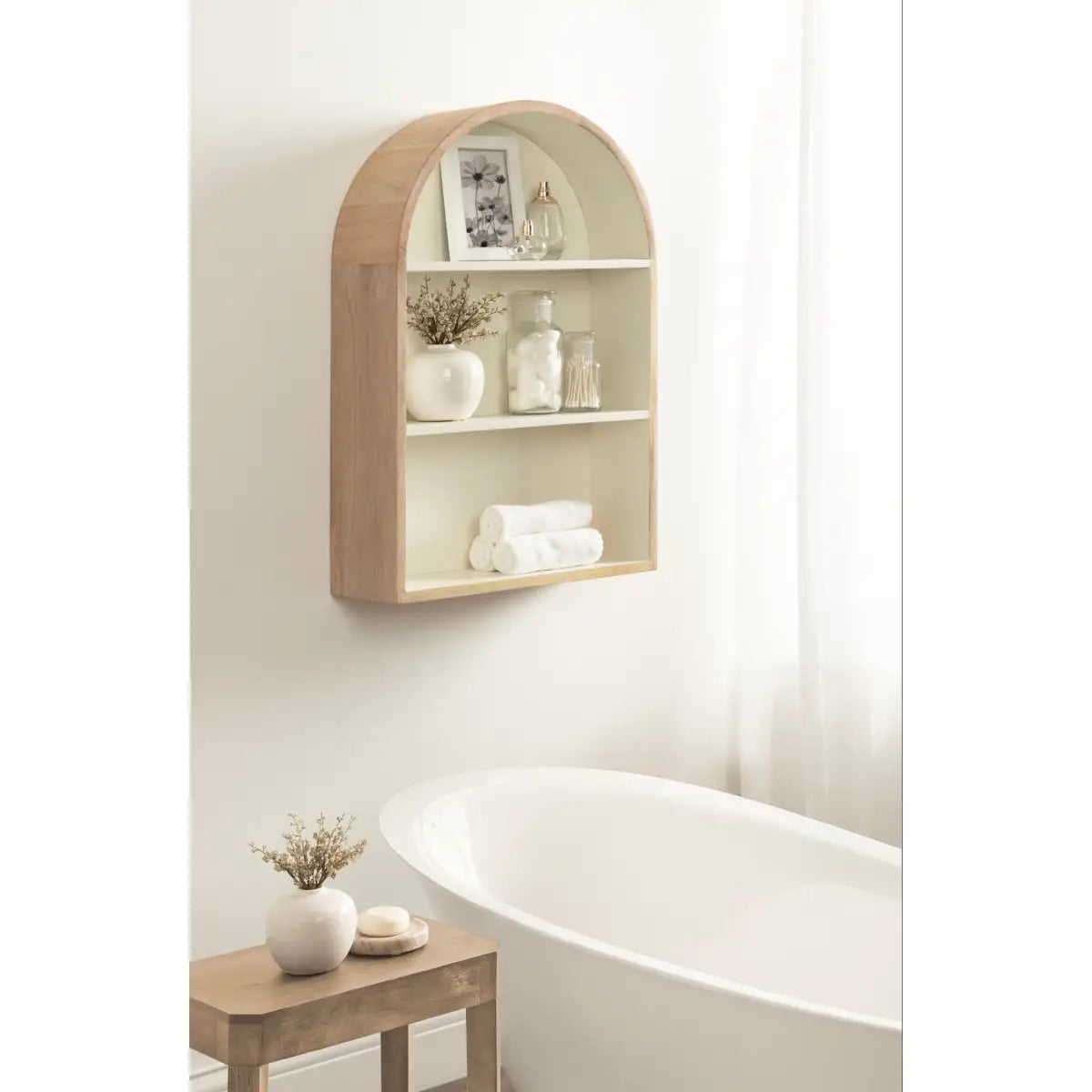 Arcott Arch Wall Shelf - Wood 4 Shelves - kateandlaurel