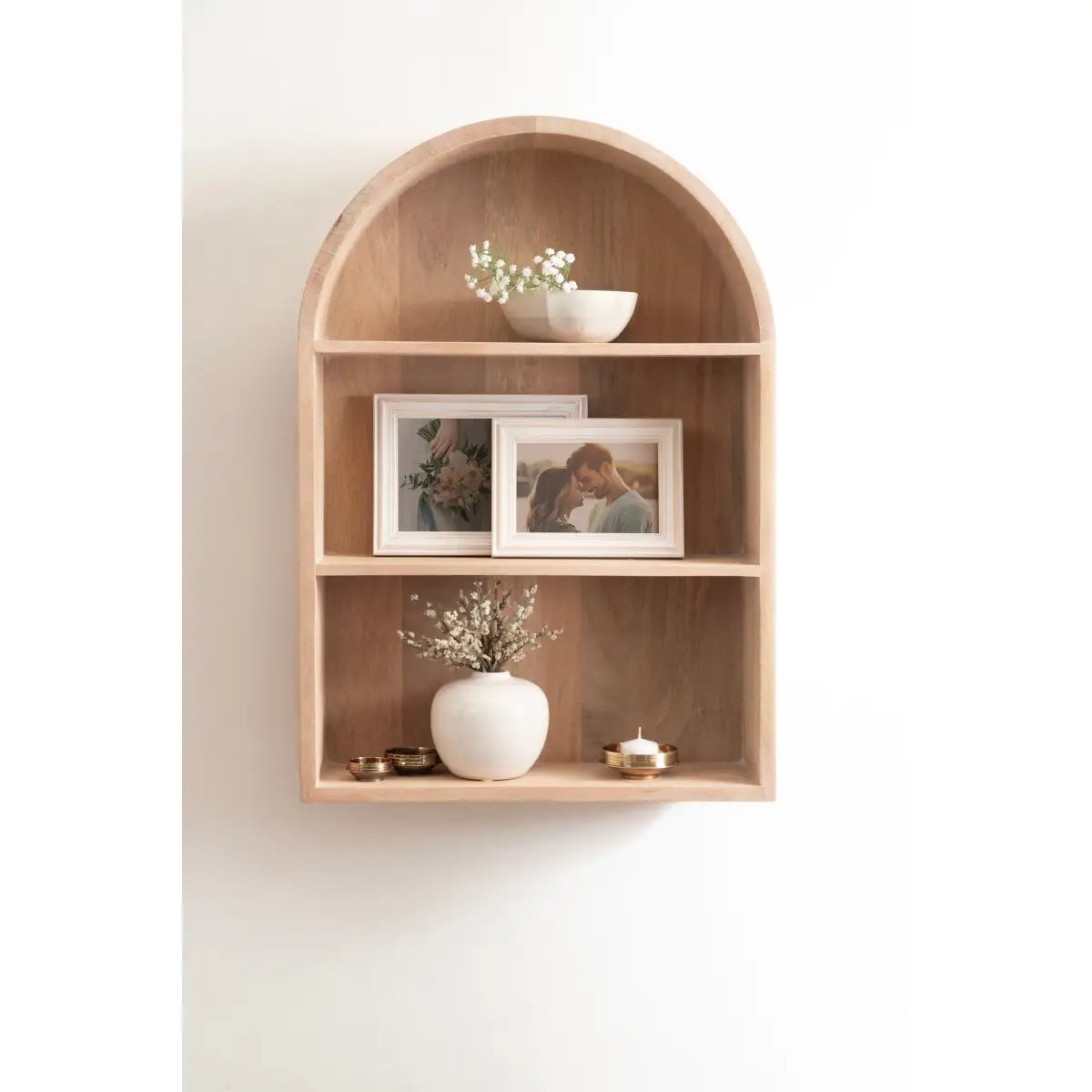 Arcott Arch Wall Shelf - Wood 4 Shelves - kateandlaurel