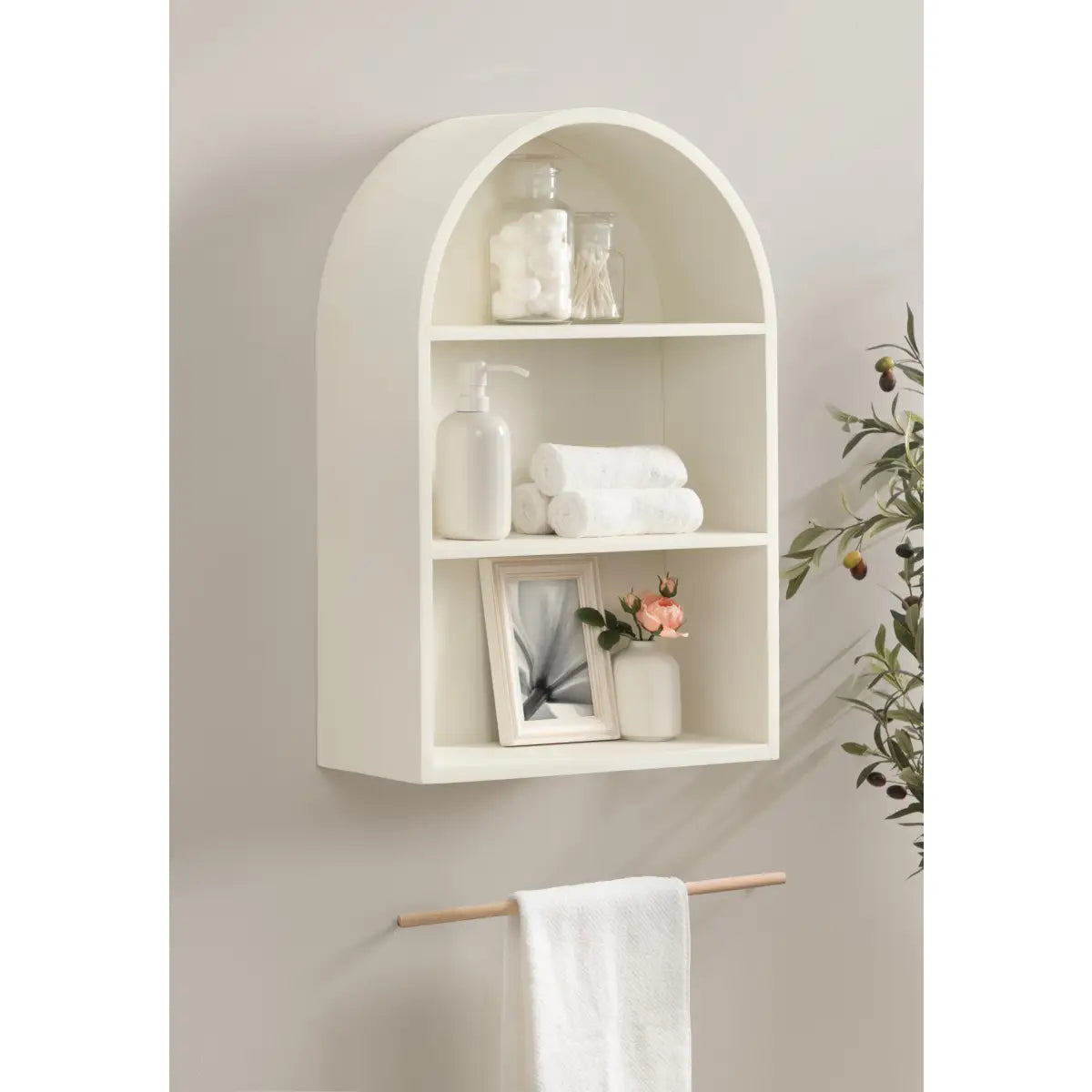 Arcott Arch Wall Shelf - Wood 4 Shelves - kateandlaurel