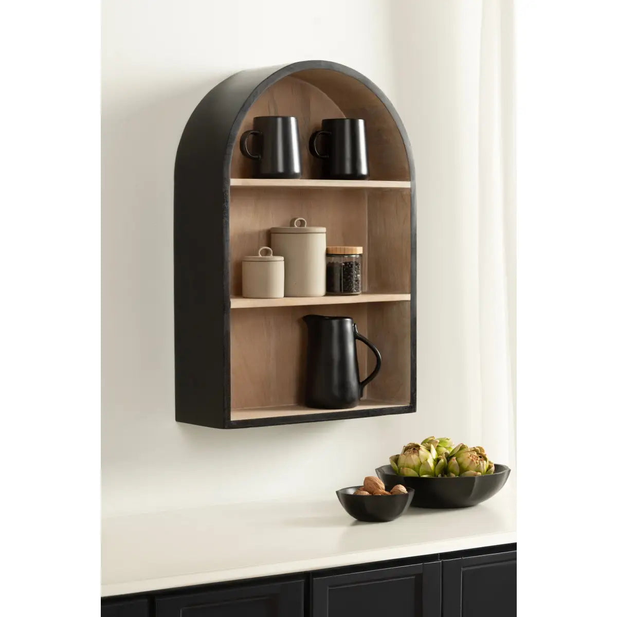 Arcott Arch Wall Shelf - Wood 4 Shelves - kateandlaurel