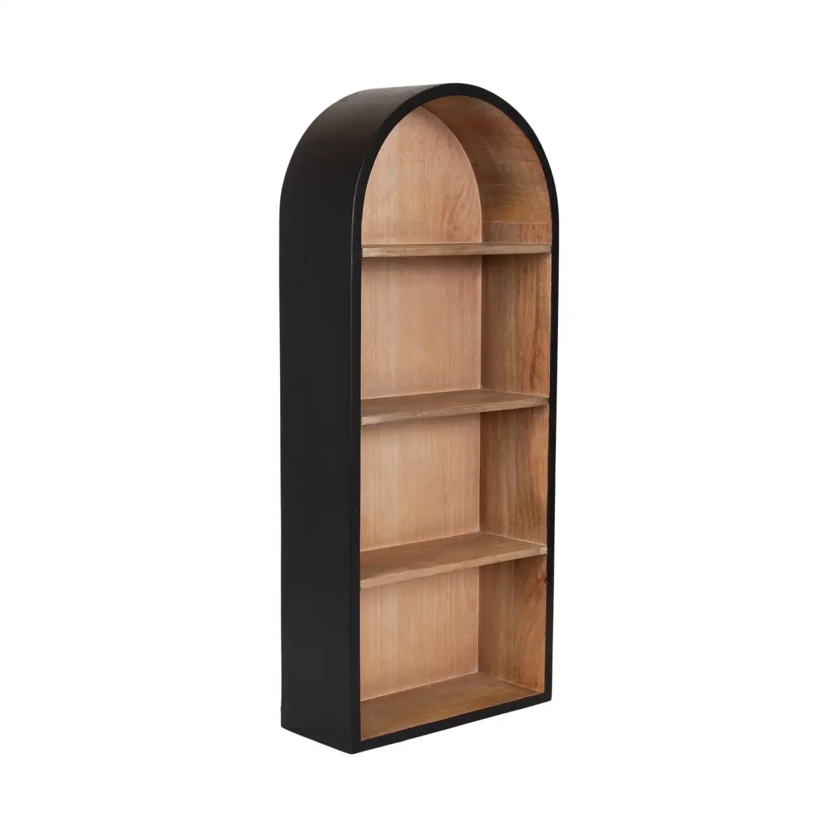 Arcott Arch Wall Shelf - Wood 4 Shelves - Natural/Black / 14x6x33 - kateandlaurel