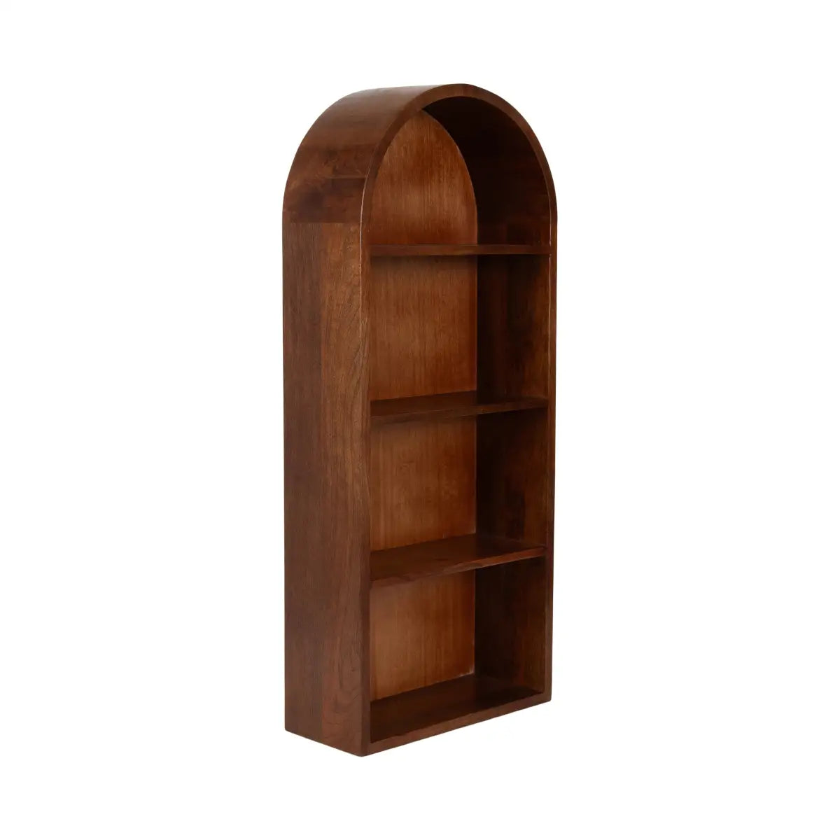 Arcott Arch Wall Shelf - Wood 4 Shelves - Walnut Brown / 14x6x33 - kateandlaurel