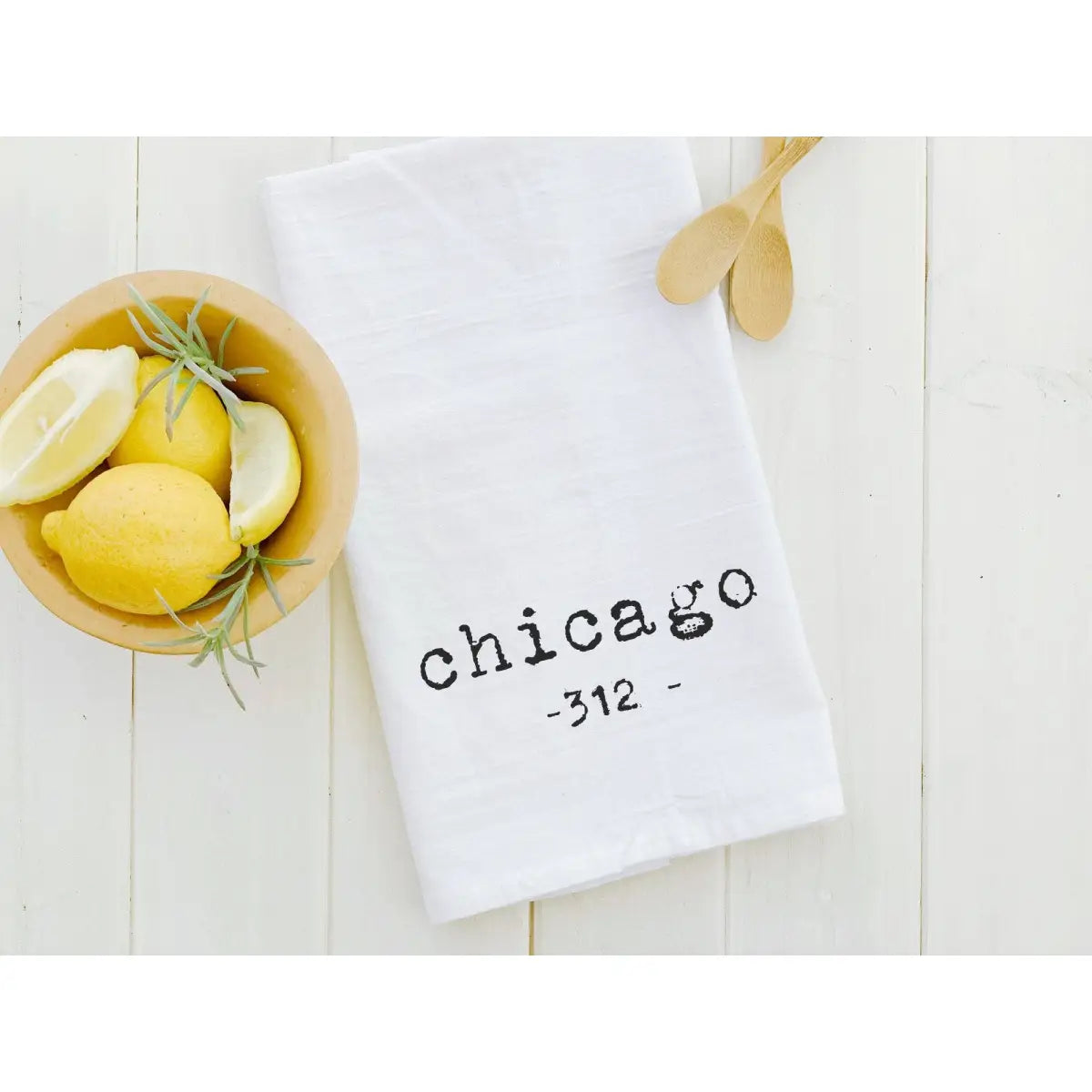 618 Area Code Tea Towel - Alton Illinois - Indigo Tangerine