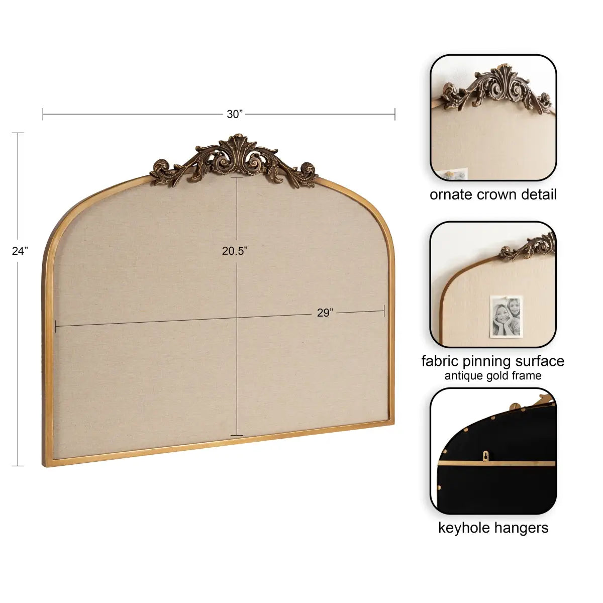 Arendahl Arch Framed Pinboard or Bulletin Board - kateandlaurel