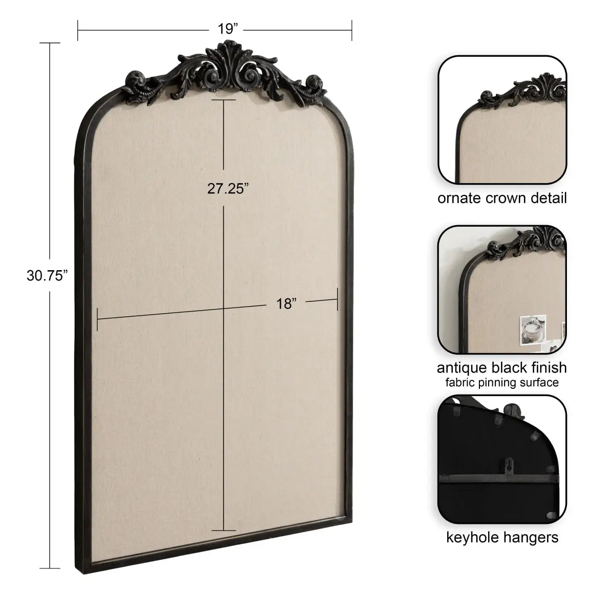 Arendahl Arch Framed Pinboard or Bulletin Board - kateandlaurel