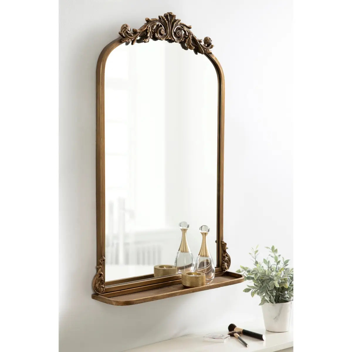Arendahl Elegant Arch Mirror with Shelf - kateandlaurel