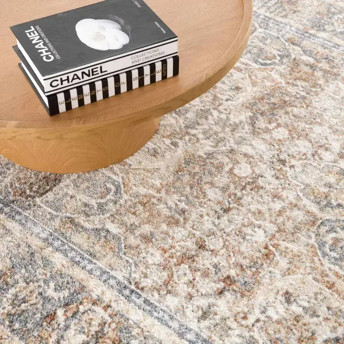 Arias Beige Blue Washable Area Rug - Boutique Rugs
