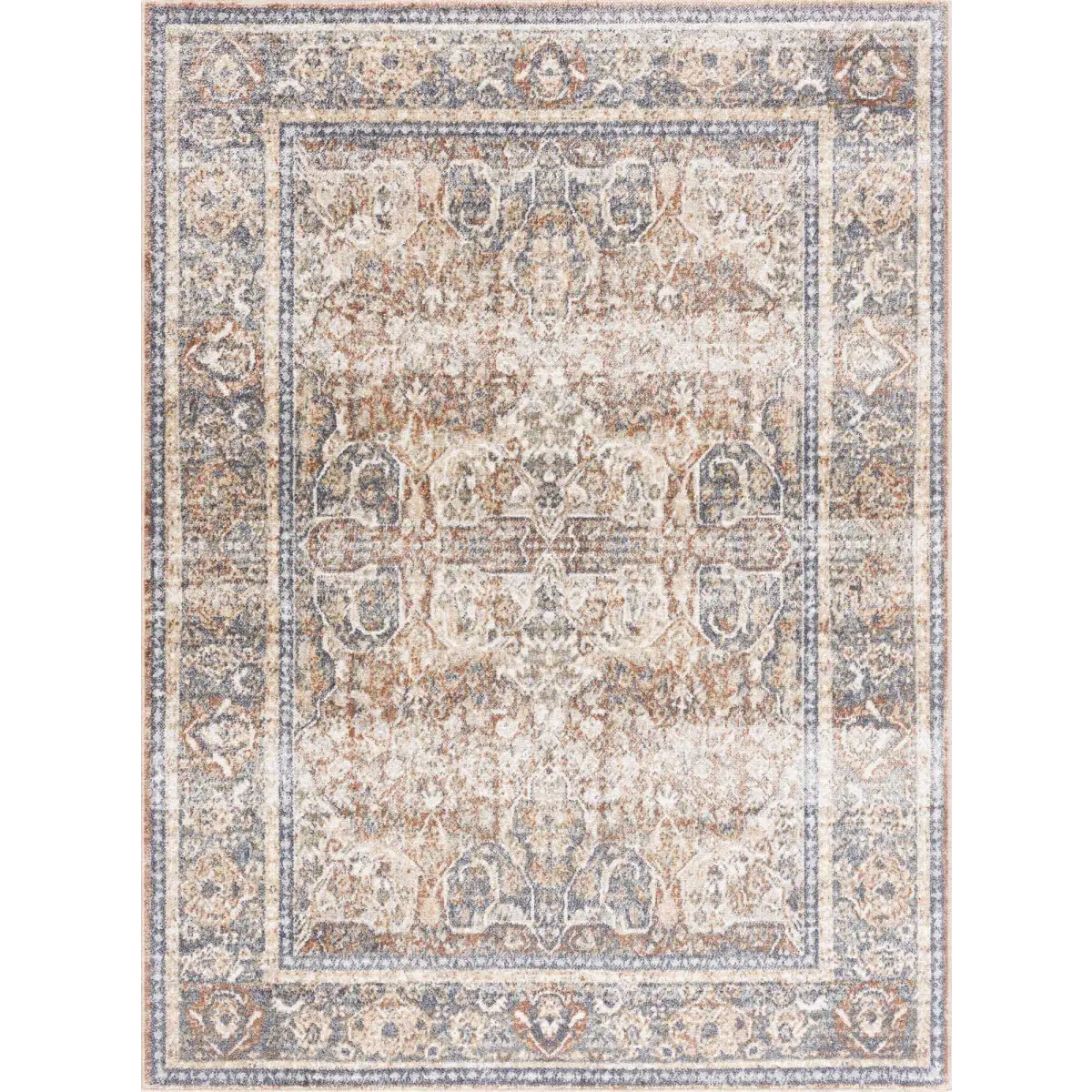 Arias Beige Blue Washable Area Rug - Boutique Rugs