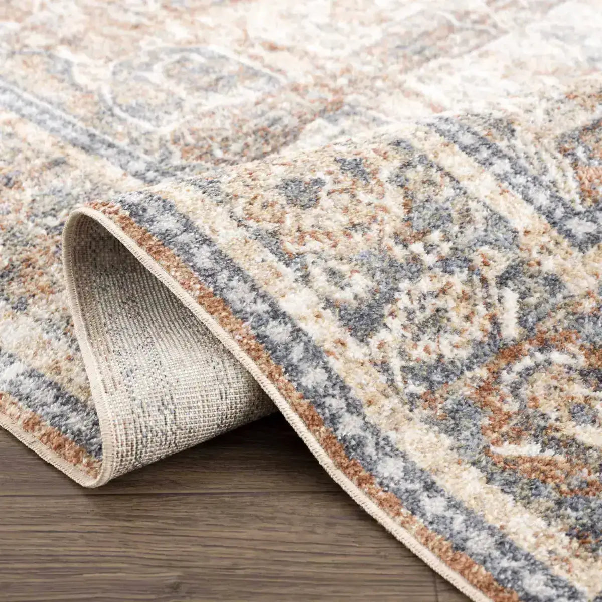 Arias Beige Blue Washable Area Rug - Boutique Rugs