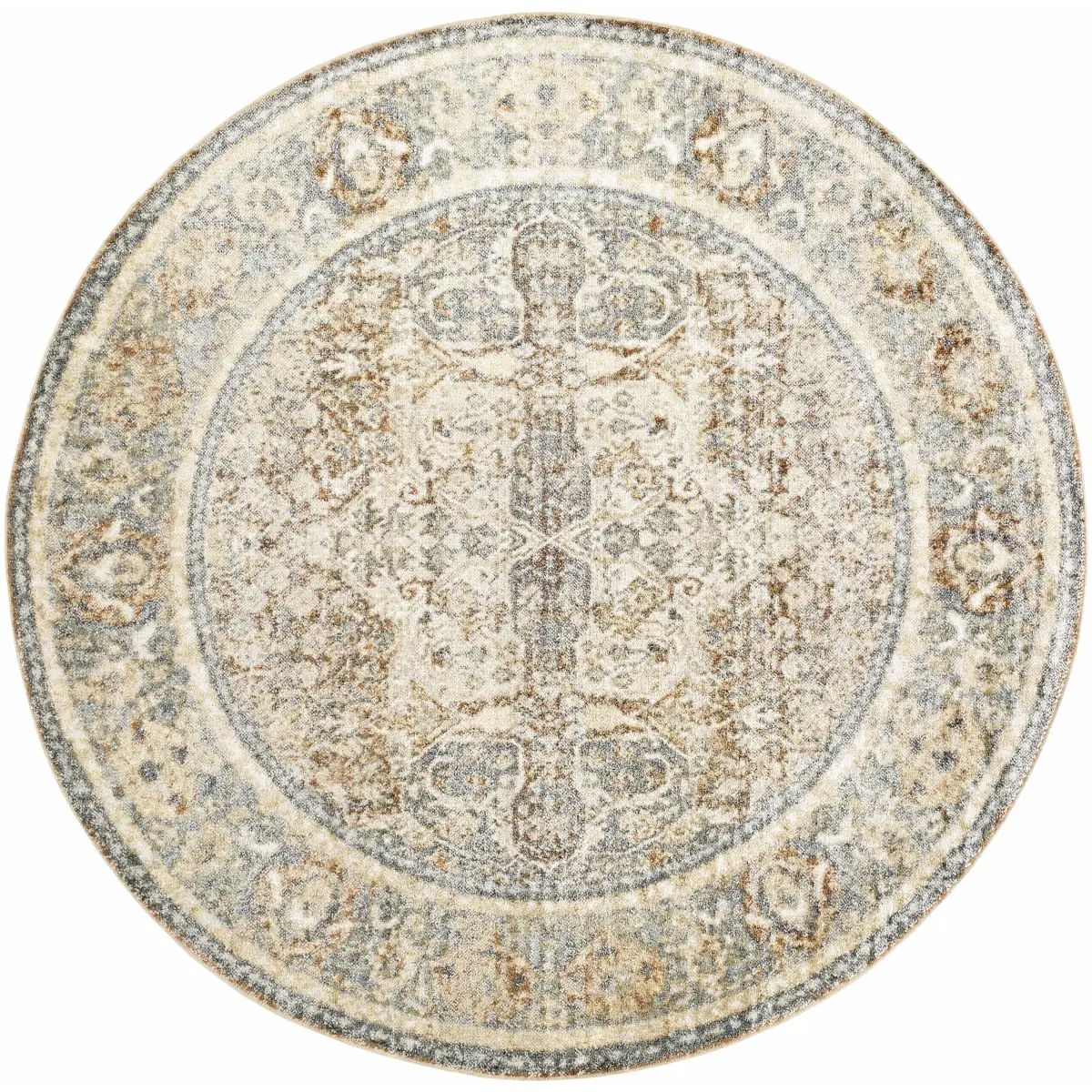 Arias Beige Blue Washable Area Rug - Boutique Rugs