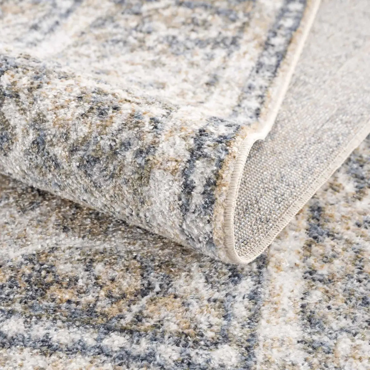 Arias Cream & Blue Washable Area Rug - Boutique Rugs