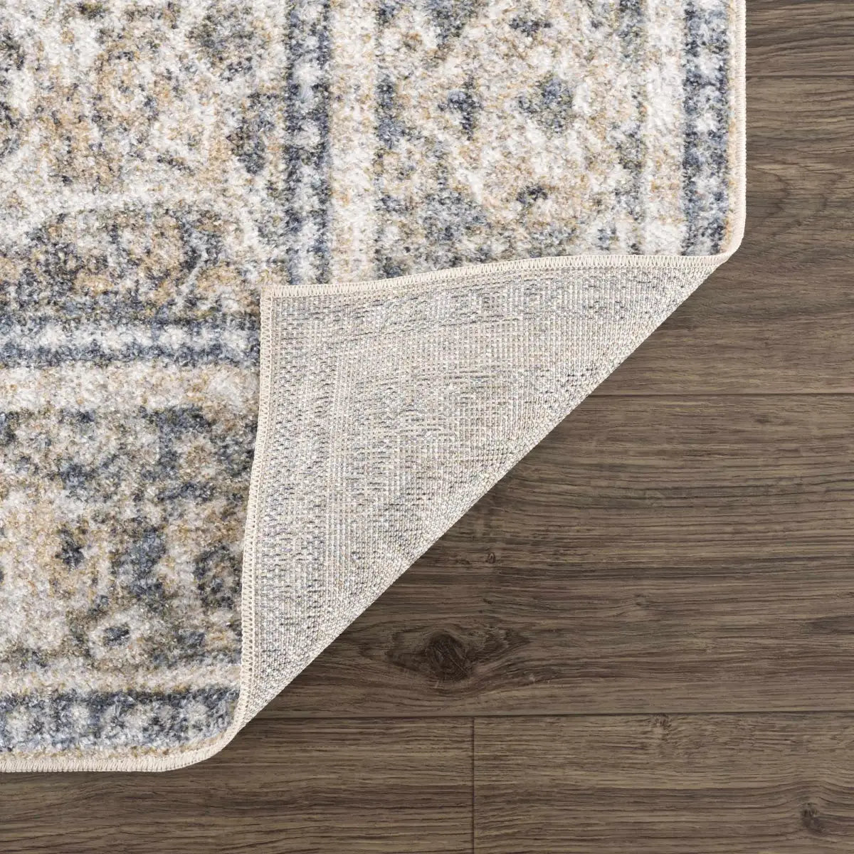 Arias Cream & Blue Washable Area Rug - Boutique Rugs