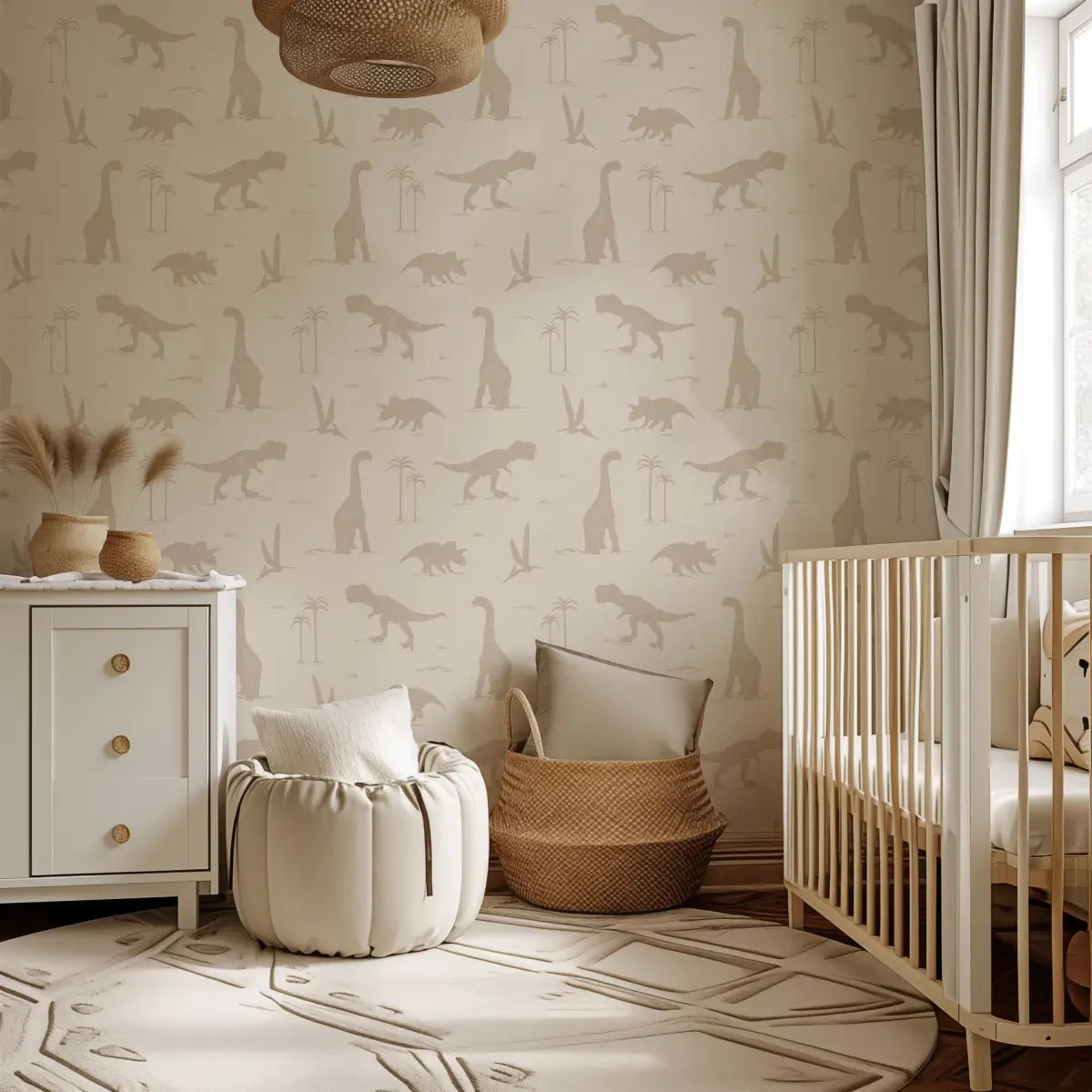 Arlo Wallpaper - Sketched Dinosaurs - by Hufton Studio - Loomwell Home Goods