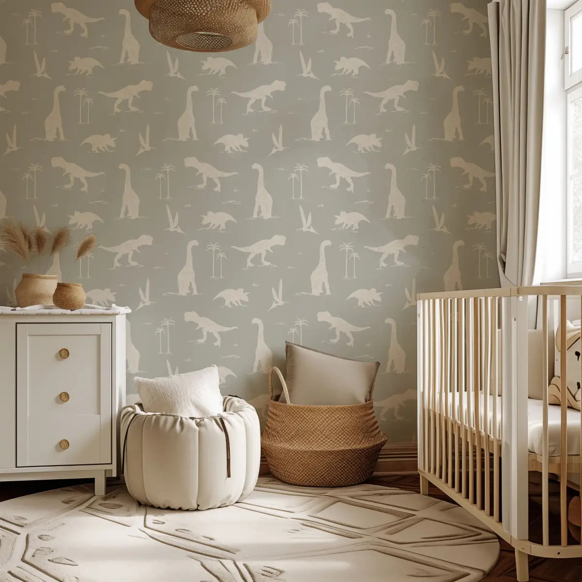 Arlo Wallpaper - Sketched Dinosaurs - by Hufton Studio - Loomwell Home Goods