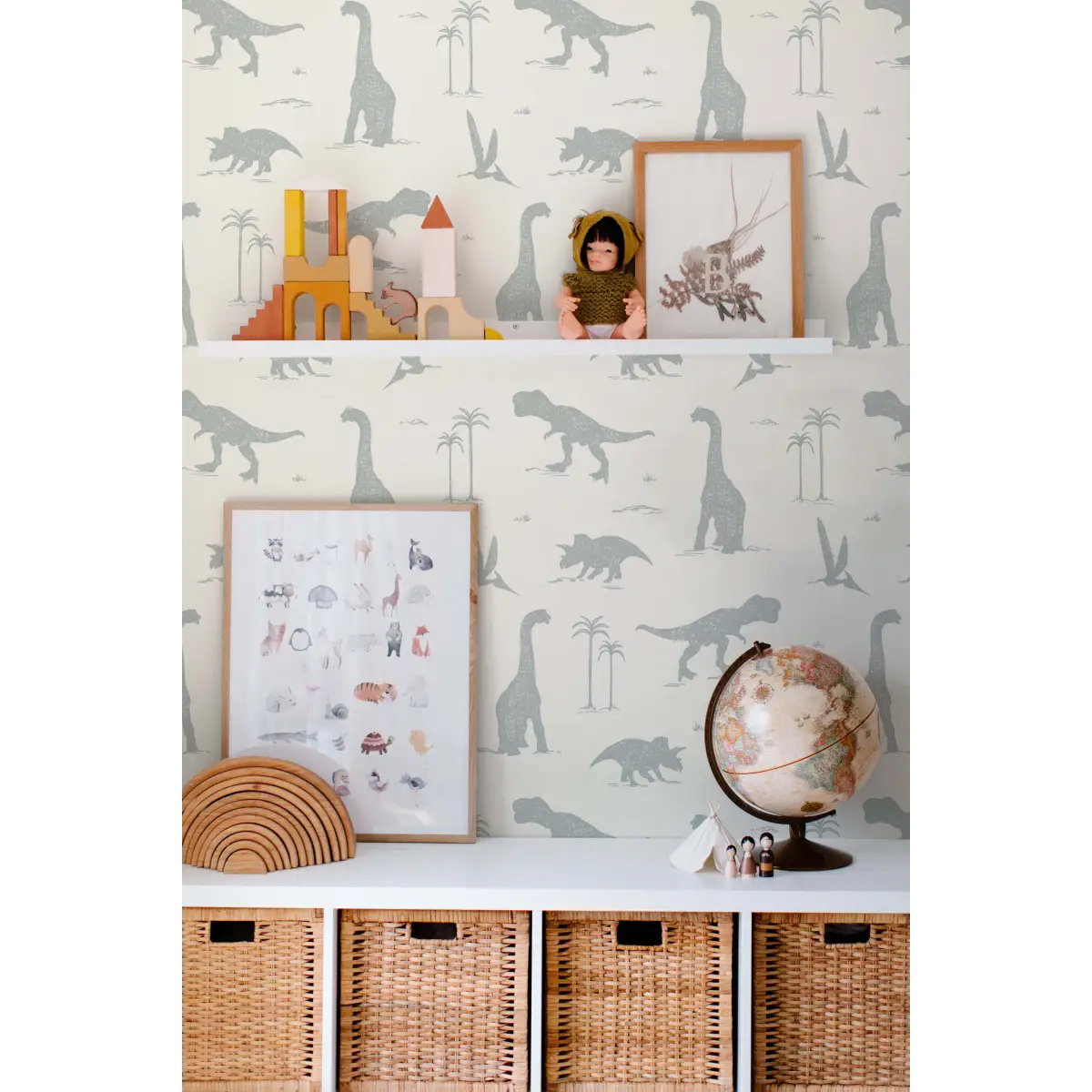 Arlo Wallpaper - Sketched Dinosaurs - by Hufton Studio - Loomwell Home Goods