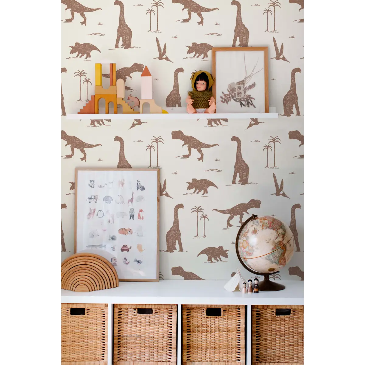 Arlo Wallpaper - Sketched Dinosaurs - by Hufton Studio - Loomwell Home Goods