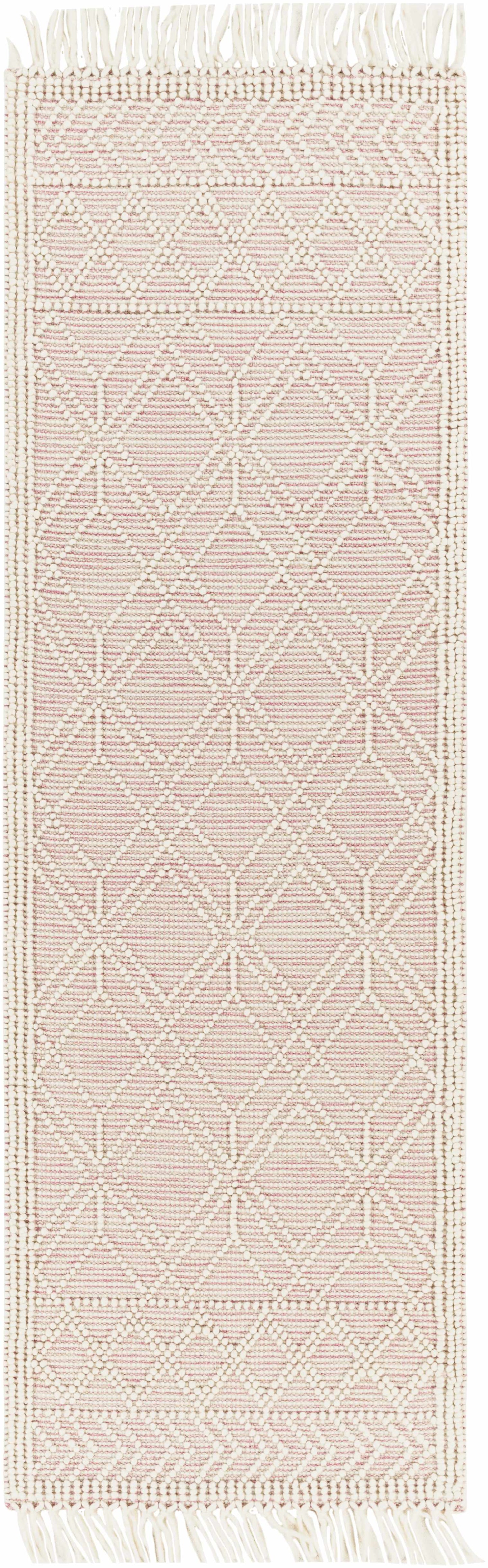 Ramsbury Soft Pink Wool Rug - 2’6’’ x 8’ Runner - Boutique Rugs