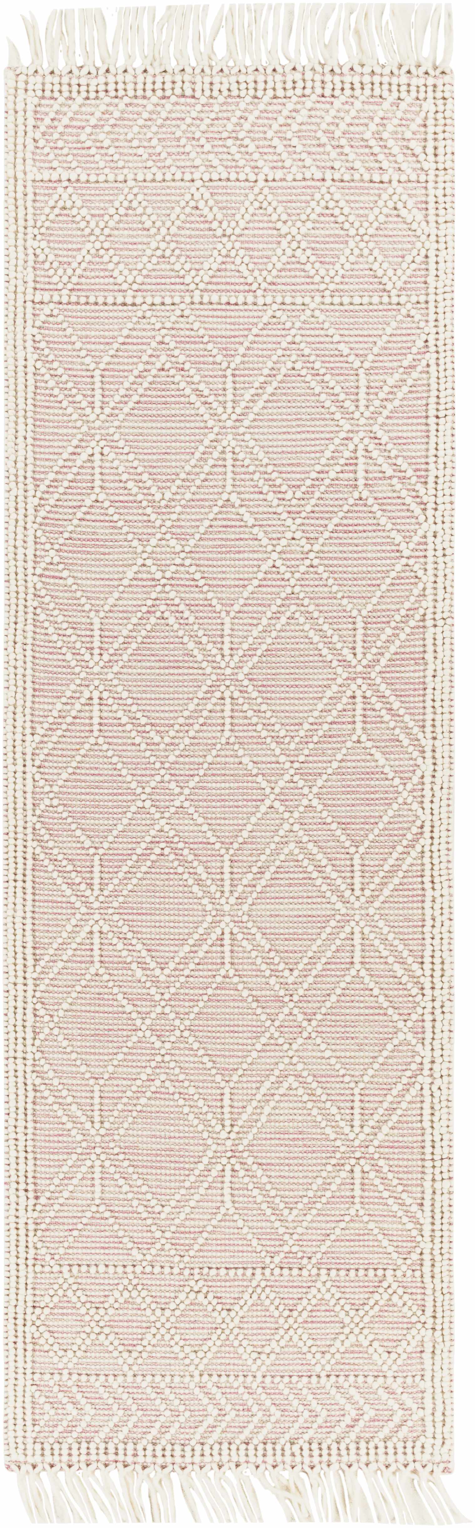 Ramsbury Soft Pink Wool Rug - 2’6’’ x 8’ Runner - Boutique Rugs
