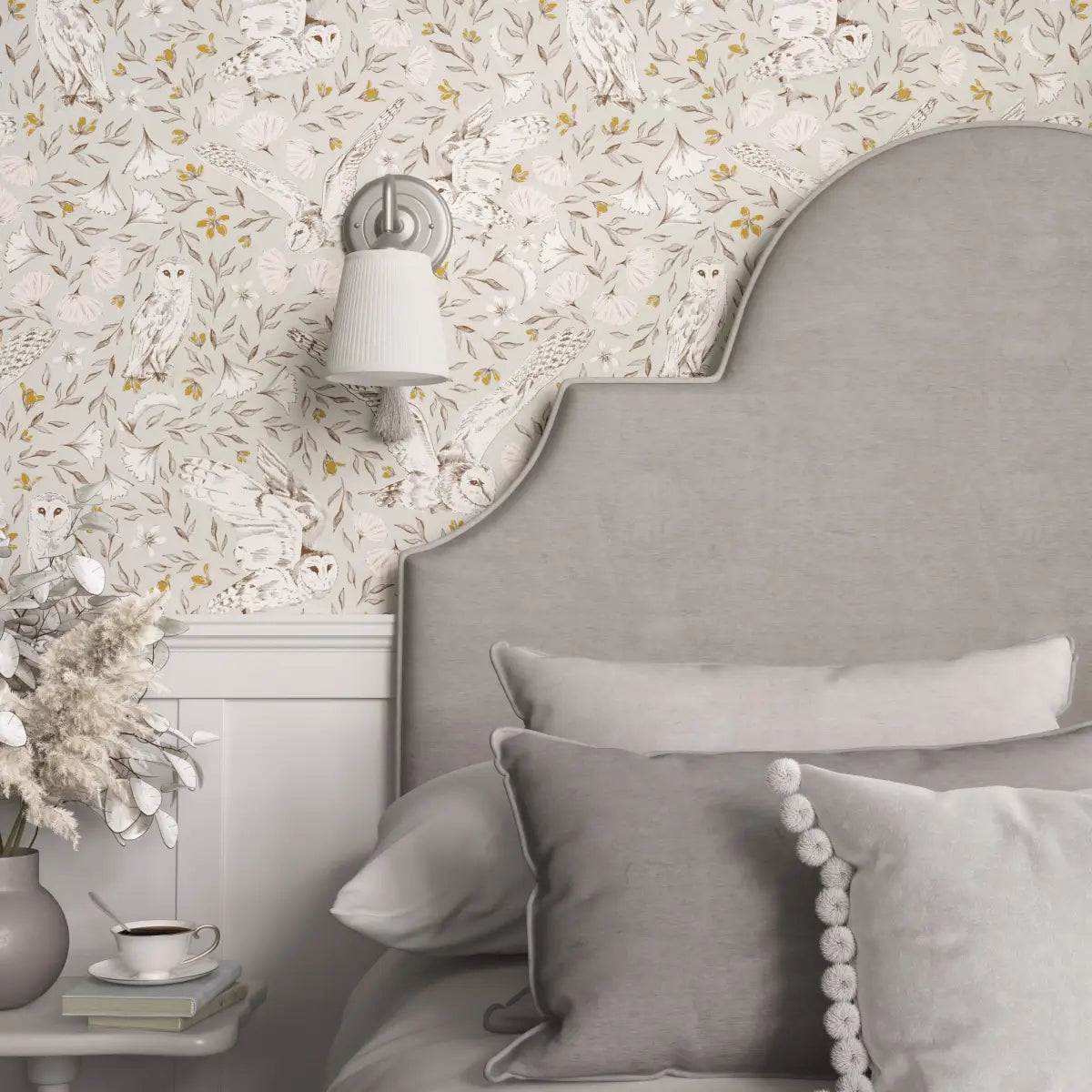 Artemis Owls Wallpaper - Owls in Flight - by Melissa Johnson Design - Loomwell Home Goods