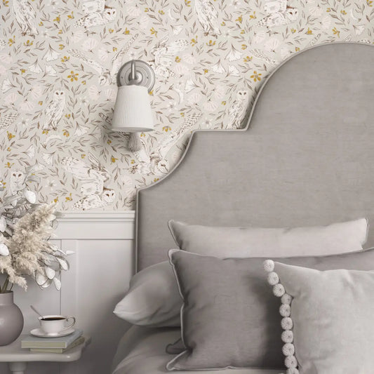 Artemis Owls Wallpaper - Owls in Flight - by Melissa Johnson Design - Loomwell Home Goods