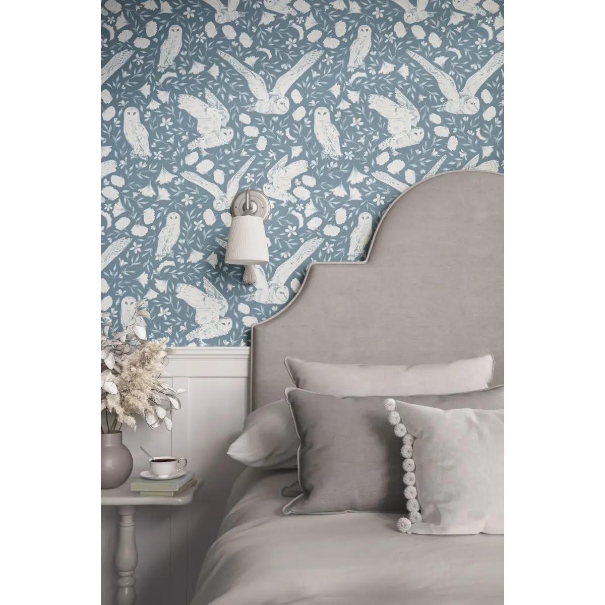 Artemis Owls Wallpaper - Owls in Flight - by Melissa Johnson Design - Loomwell Home Goods