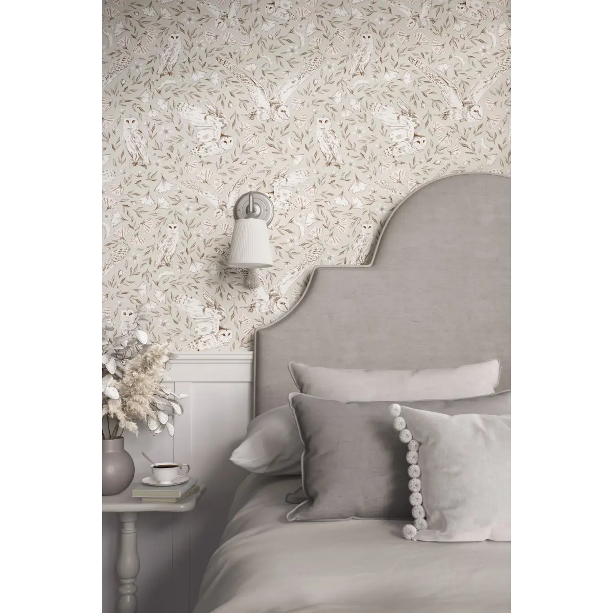 Artemis Owls Wallpaper - Owls in Flight - by Melissa Johnson Design - Loomwell Home Goods
