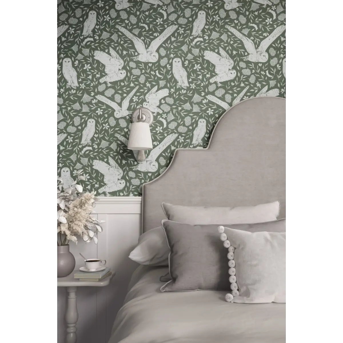 Artemis Owls Wallpaper - Owls in Flight - by Melissa Johnson Design - Loomwell Home Goods