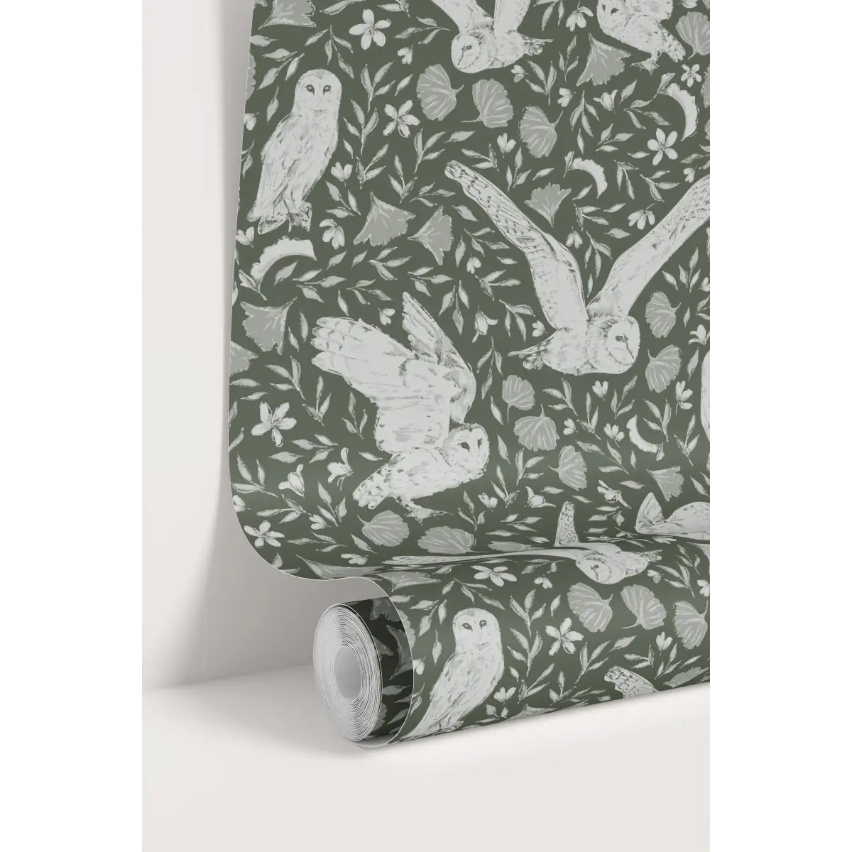 Artemis Owls Wallpaper - Owls in Flight - by Melissa Johnson Design - Loomwell Home Goods