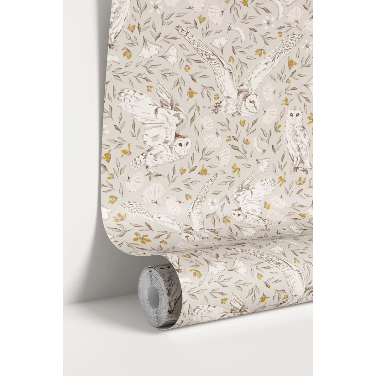 Artemis Owls Wallpaper - Owls in Flight - by Melissa Johnson Design - Loomwell Home Goods