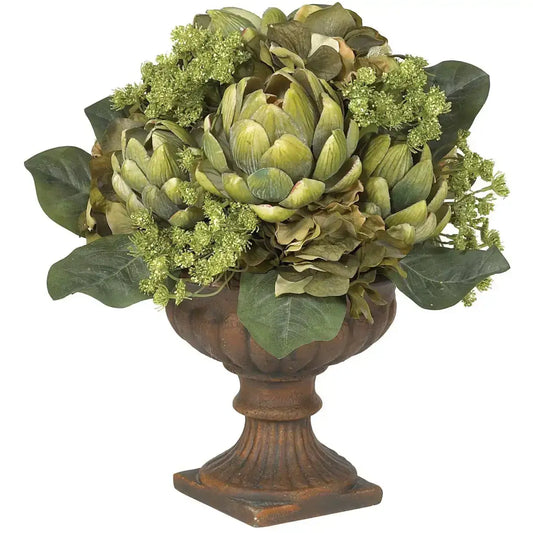 Artichoke Centerpiece Silk Flower Arrangement - Nearly Natural
