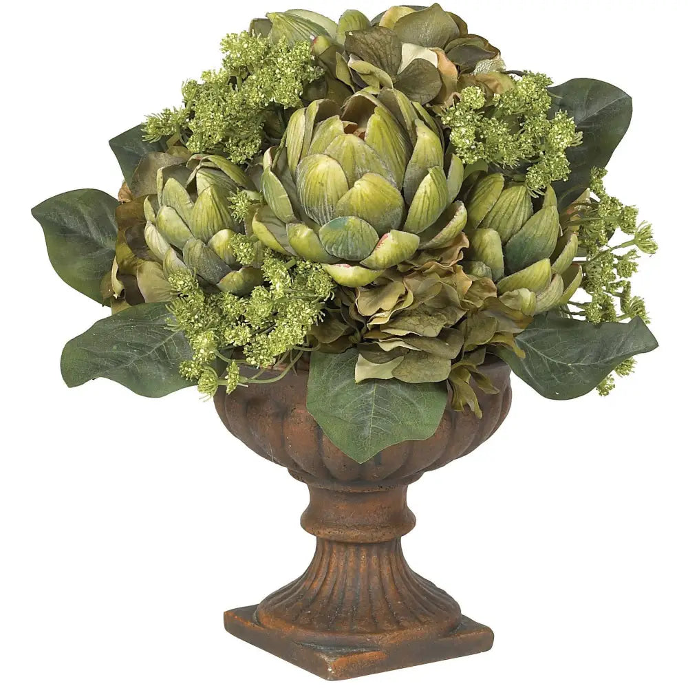 Artichoke Centerpiece Silk Flower Arrangement - Nearly Natural