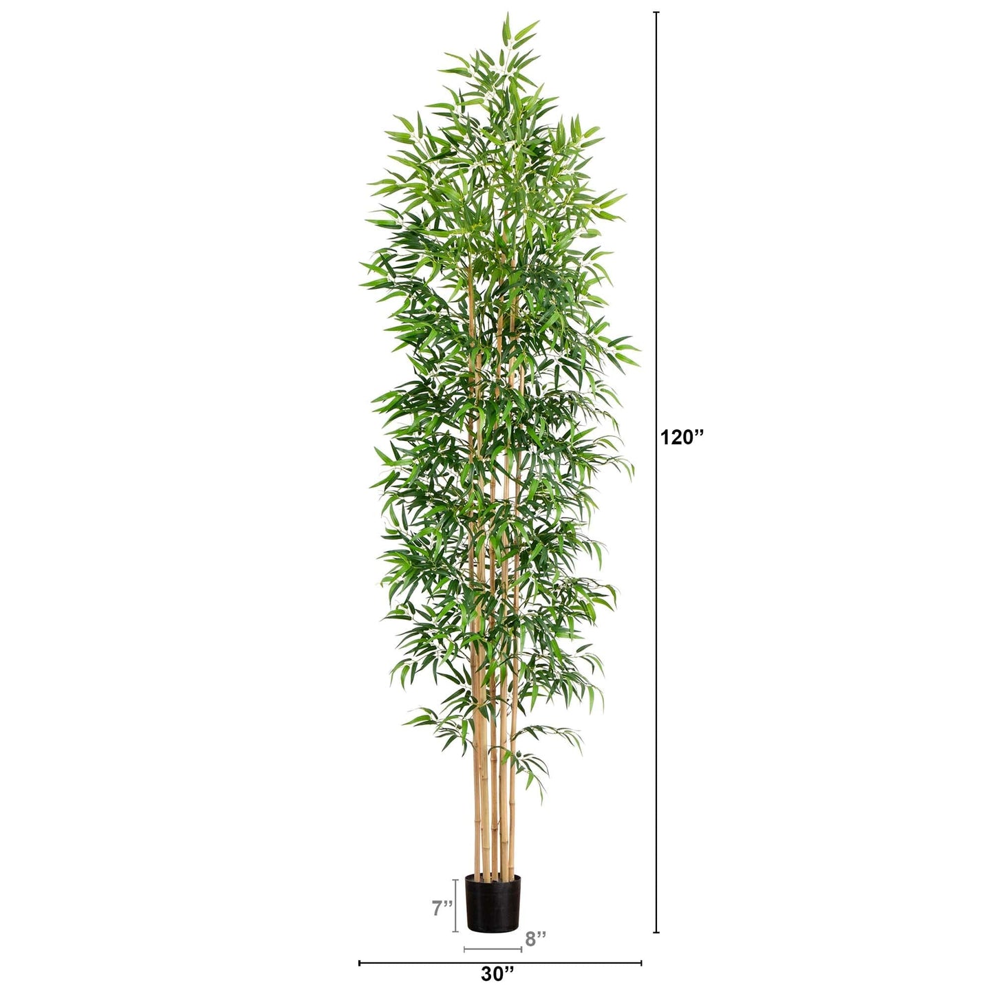 Árbol de bambú artificial de 10 pies con troncos de bambú real