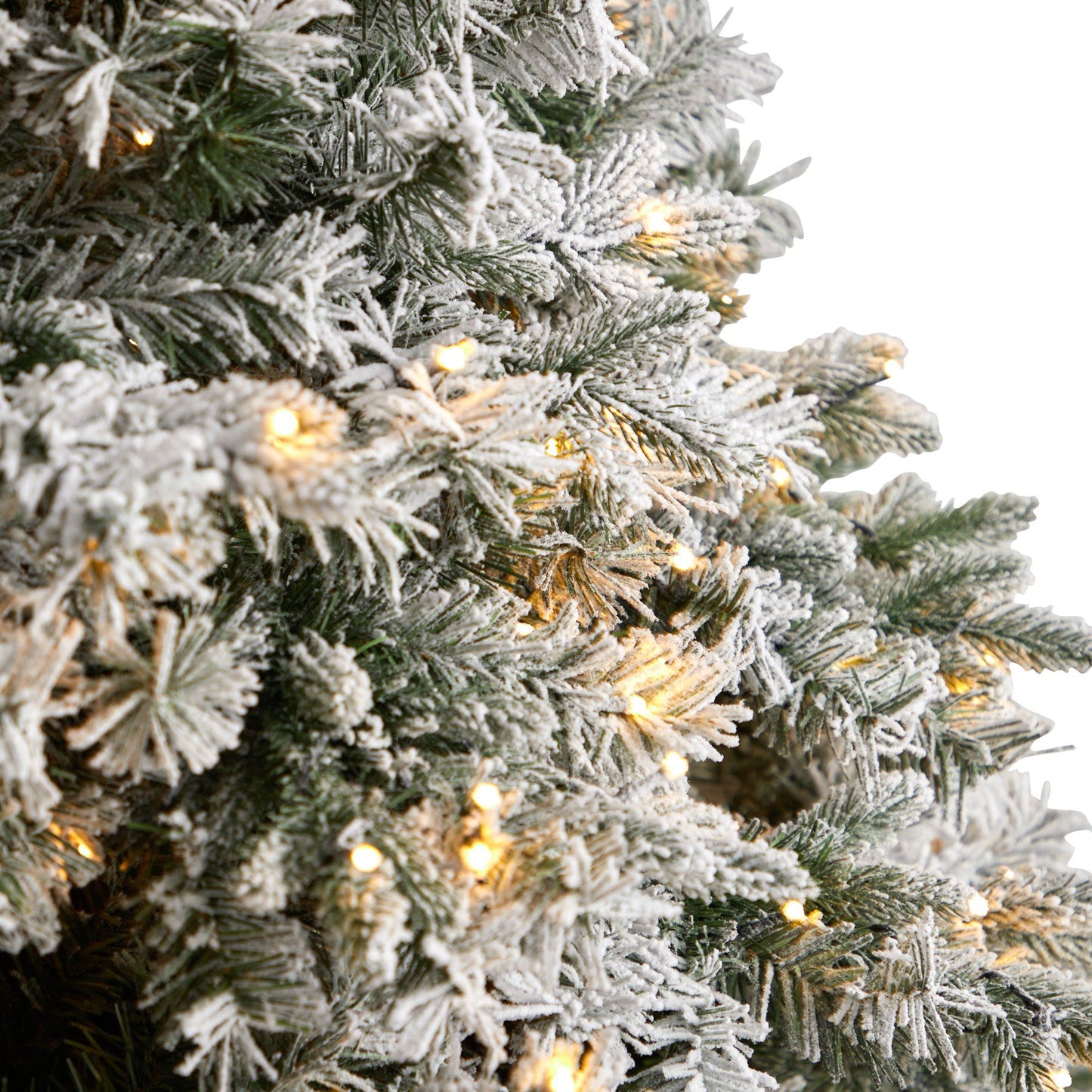 Sapin de Noël mixte floqué du Vermont de 10 pi avec 800 lumières LED et 2200 branches pliables