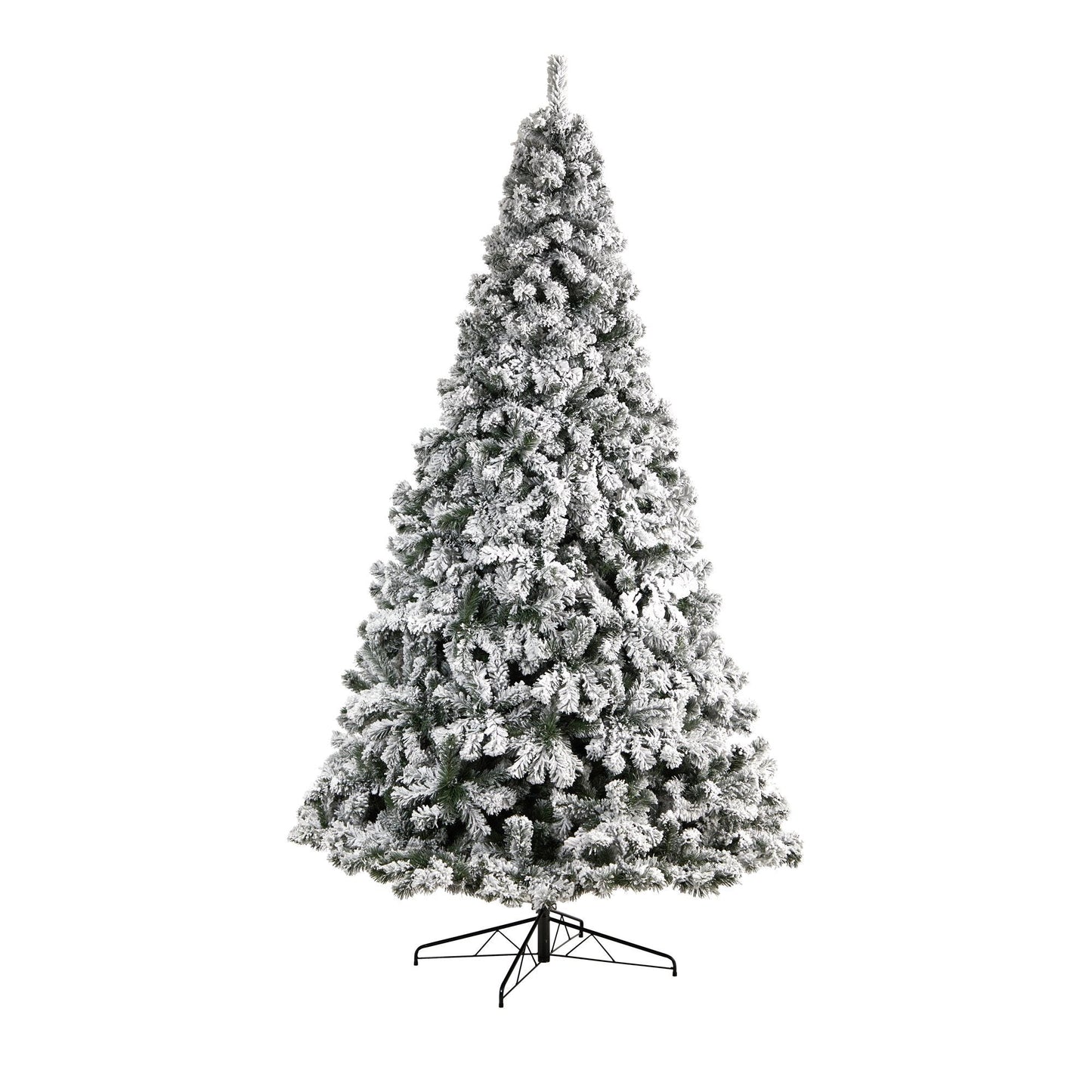 Sapin de Noël artificiel floqué de Virginie-Occidentale de 10 pi avec 800 lumières LED blanc chaud et 1680 pointes