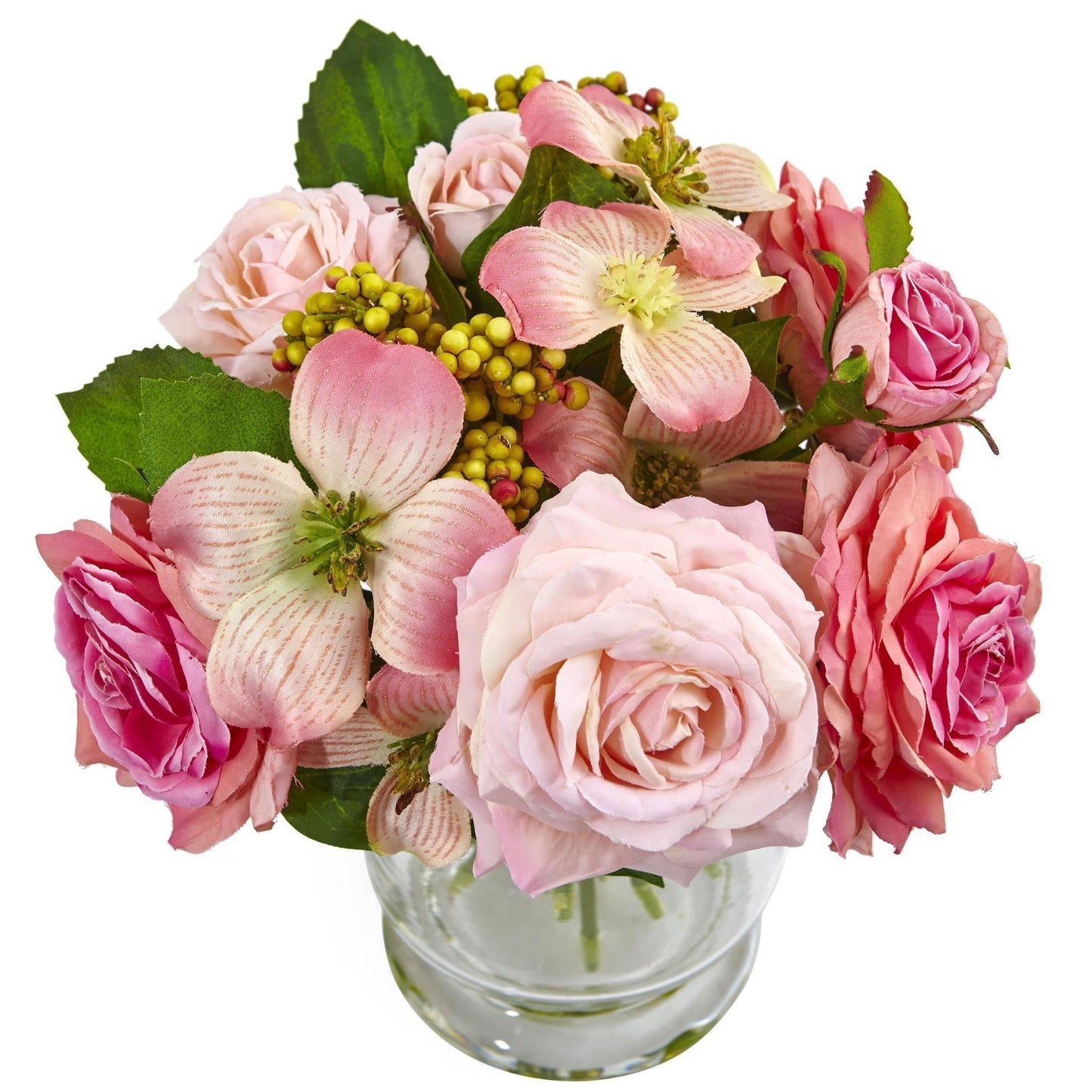 Arrangement de roses et de baies de 10 po