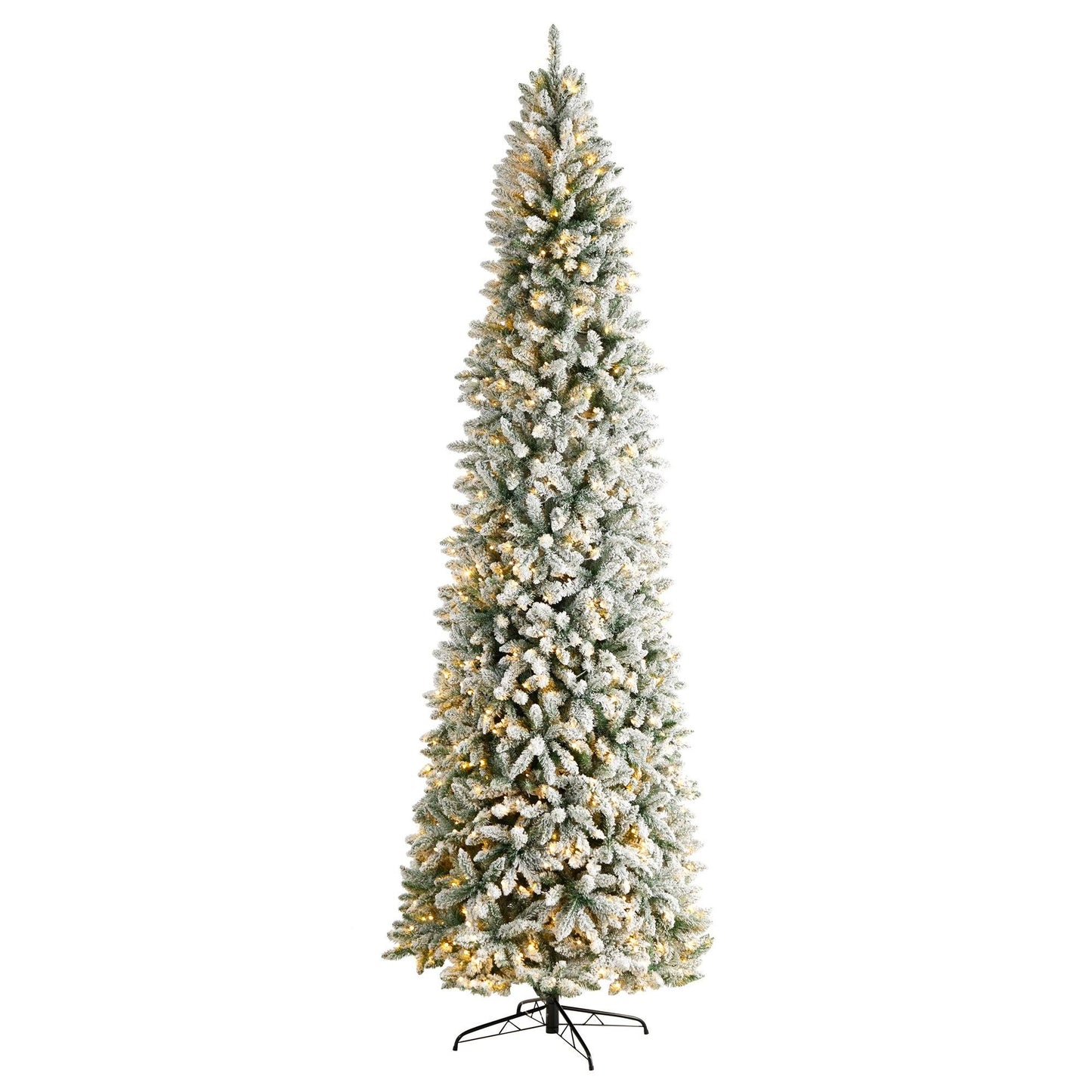 Sapin de Noël artificiel mince floqué de Montréal de 10 pi