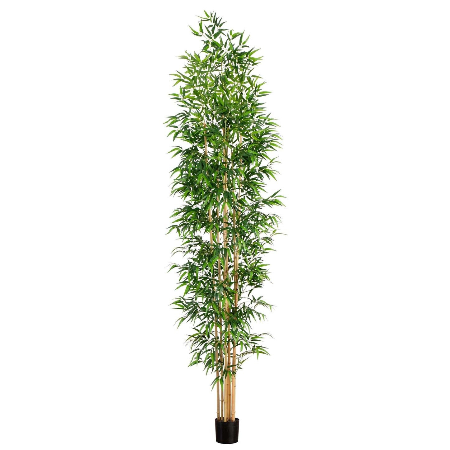 Árbol de bambú artificial de 11 pies con troncos de bambú real