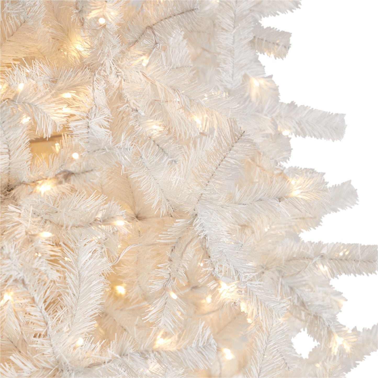 Árbol de Navidad artificial blanco de 11 pies con 2720 ramas flexibles y 1000 luces LED