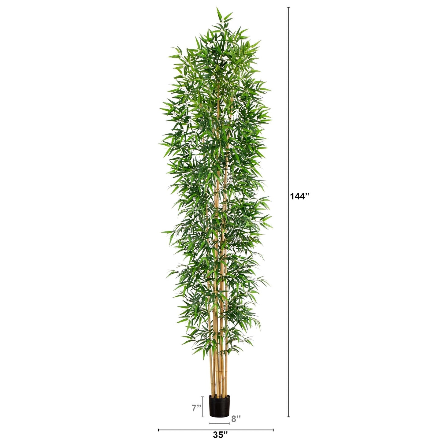 Árbol de bambú artificial de 12 pies con troncos de bambú real