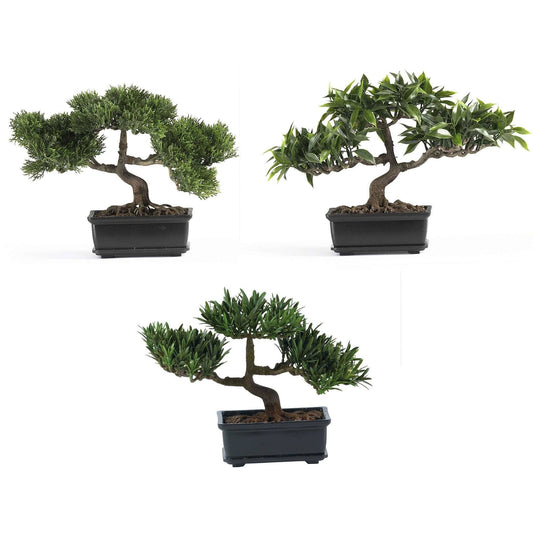 Colección de plantas de seda Bonsai de 12" (juego de 3)