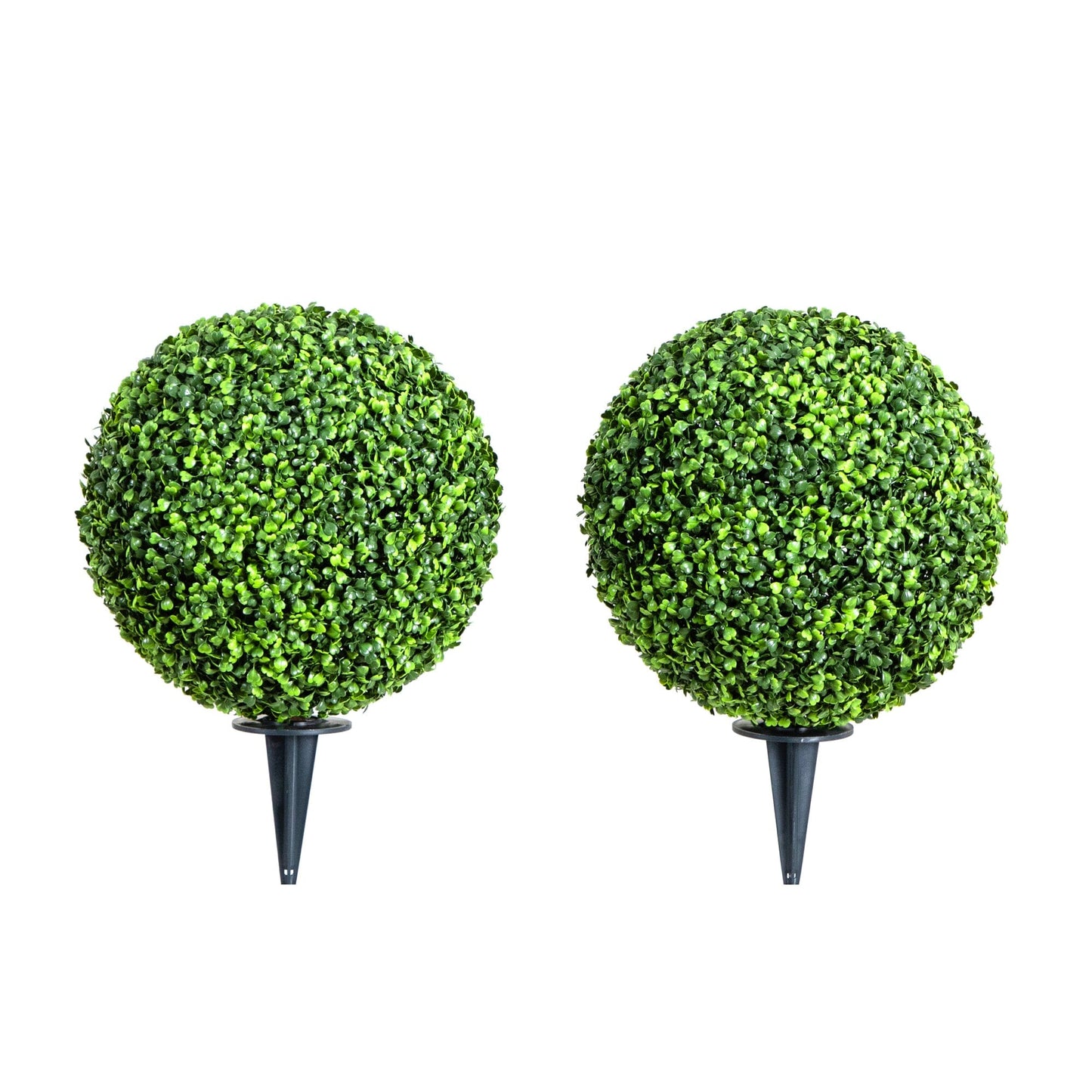 14” Artificial Boxwood Ball Topiary with Integrated Ground Stake UV Resistant