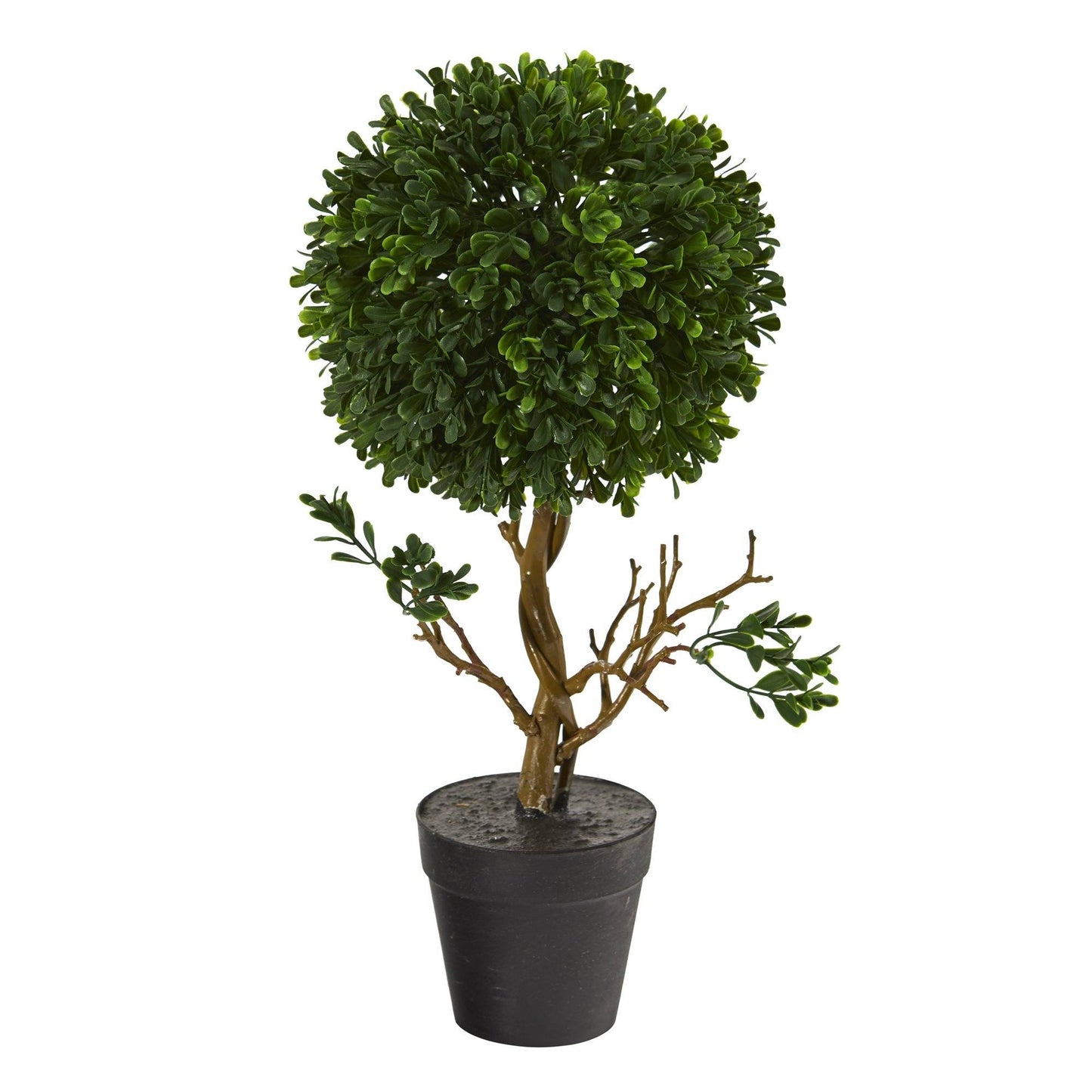 Árbol topiario artificial de boj de 15" resistente a los rayos UV (interior/exterior)