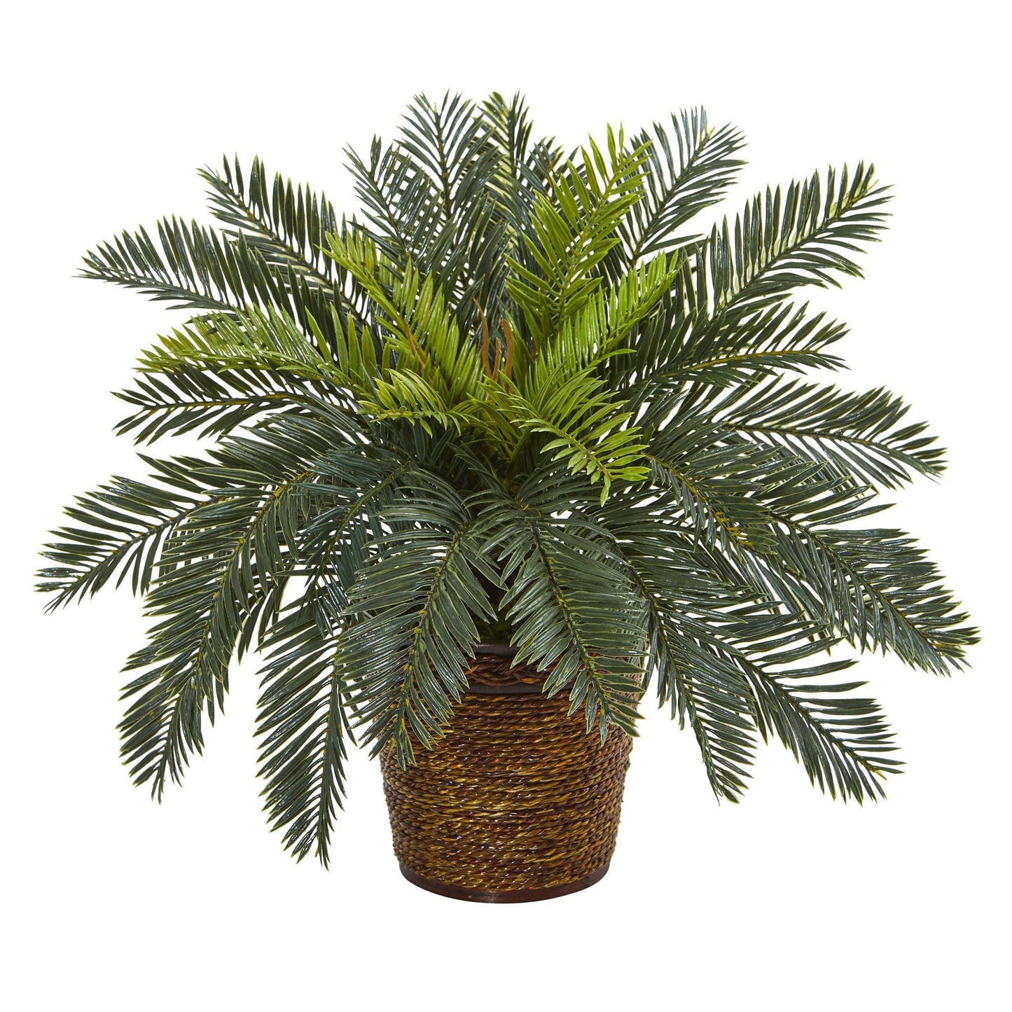 Planta artificial Cycas de 15” en cesta