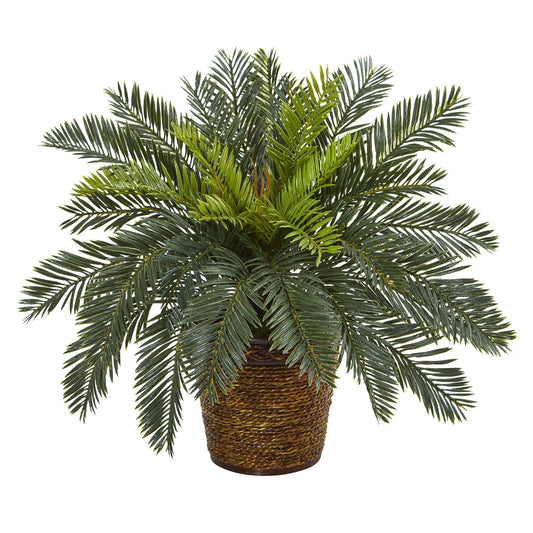 Planta artificial Cycas de 15” en cesta